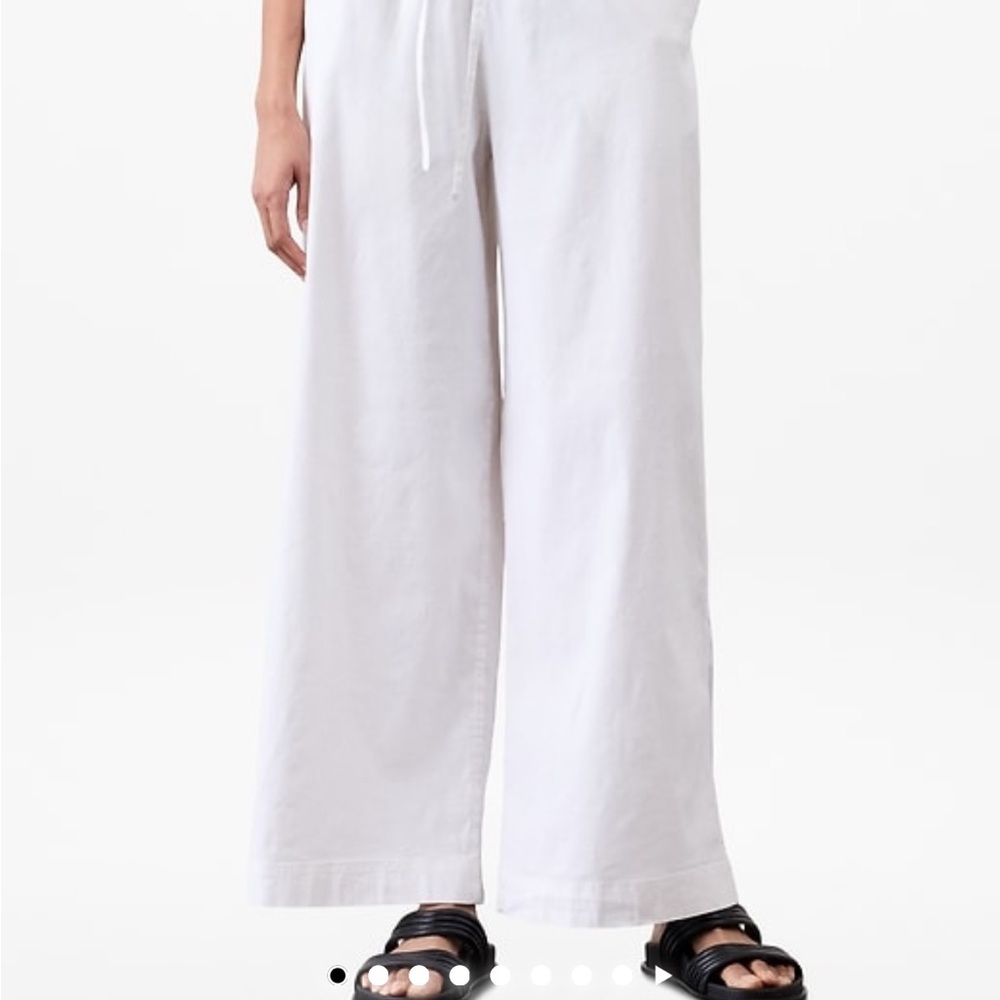 NEW Athleta Wide leg Paradise Drawstring Pants Petite Small White - Picture 12 of 12